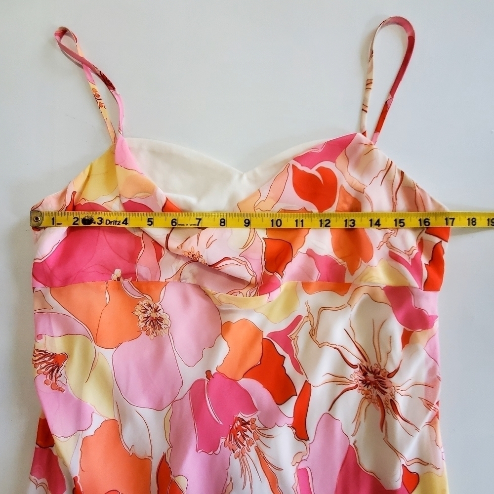 1204 * Alyn Paige New York Floral Hankerchielf Hem Dress Pink Size 13/14 - Picture 5 of 7